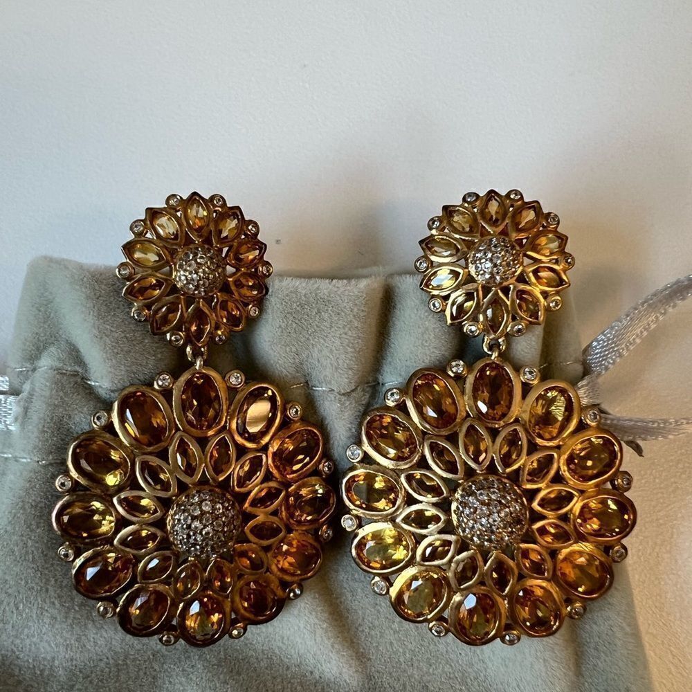 Mija Silver and Citrine Earrings - Picture 5 of 5